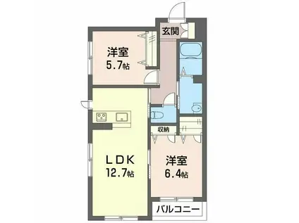 VIA SOLE (2LDK/1階)の間取り写真