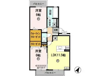 メゾン高津(2LDK/3階)の間取り写真