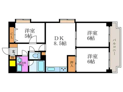 ソレイユ桂(3DK/3階)の間取り写真