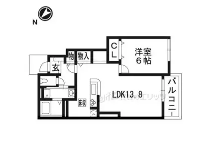 パルコプレッソ(1LDK/1階)の間取り写真