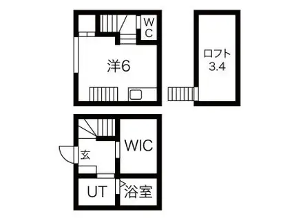 カーサ さくらI(ワンルーム/1階)の間取り写真