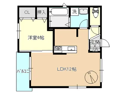 シェルパール吉祥寺(1LDK/2階)の間取り写真