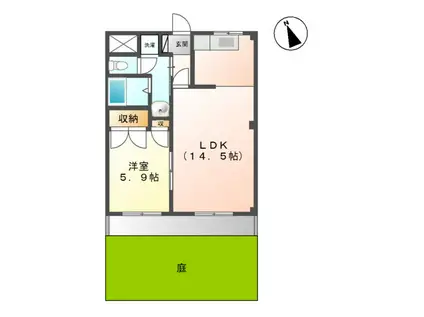 ルナガーデン(1LDK/1階)の間取り写真