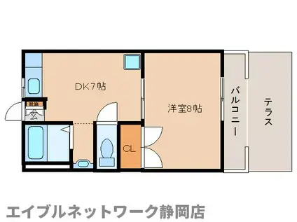 モデラート(1DK/1階)の間取り写真