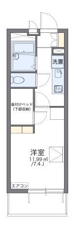 レオパレスアスター(1K/1階)の間取り写真