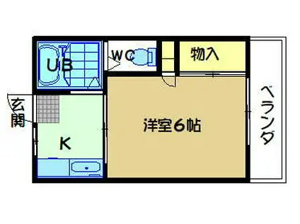 ハイツ小池 NO.2(1K/2階)の間取り写真