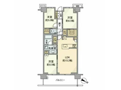 プラウド青葉台(3LDK/2階)の間取り写真