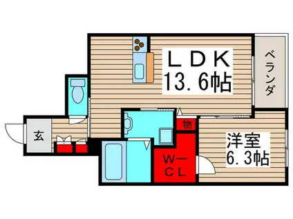 ディオス壱番館(1LDK/1階)の間取り写真