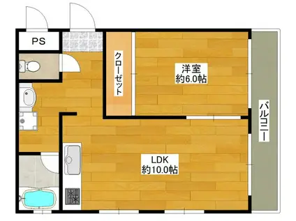 リリアン緑地公園(1LDK/1階)の間取り写真