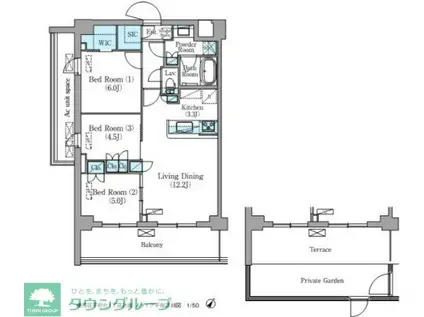 NIIYA平和台(3LDK/4階)の間取り写真