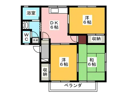 エミネンス 弐番館(3DK/1階)の間取り写真