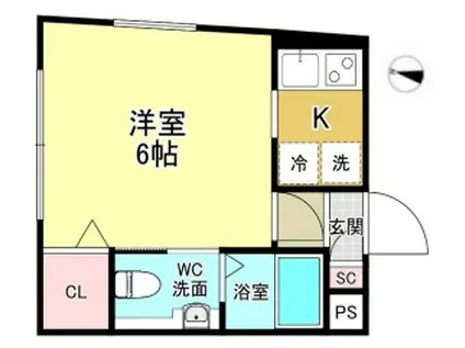 ジュリアス大森中(1K/4階)の間取り写真