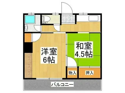 うめみつ第3ハイツ(2K/2階)の間取り写真