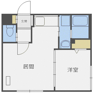 フェーラシュバル南円山(1LDK/2階)の間取り写真