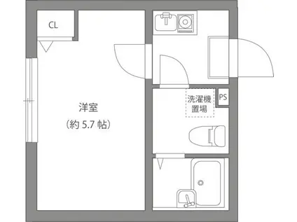 BLOOM(1K/1階)の間取り写真