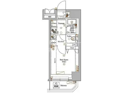 AXAS駒込LUXEASE(1K/9階)の間取り写真