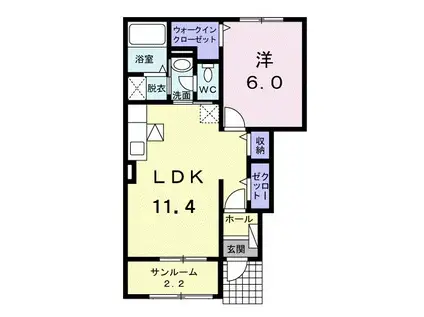 グレーシア(1LDK/1階)の間取り写真