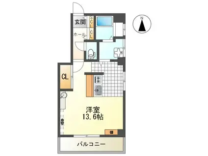 RENO BELLEZZA CHIKUSA(ワンルーム/4階)の間取り写真