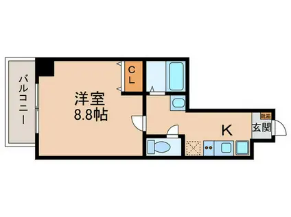 パルティール四条(1K/6階)の間取り写真