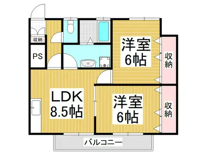 リポージュ興果園(2LDK/1階)の間取り写真