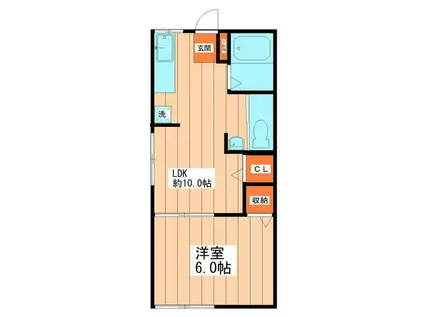 並木コーポラス(1LDK/1階)の間取り写真