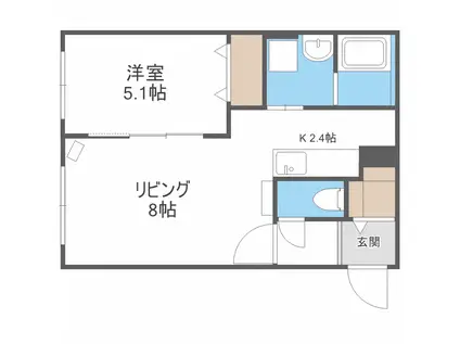 グランメール 豊平3-4(1LDK/5階)の間取り写真