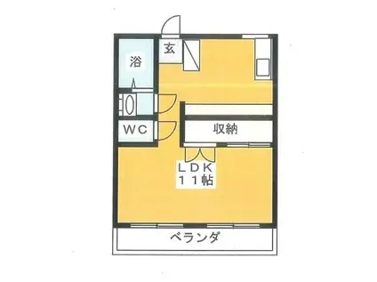 トキワハイツ(ワンルーム/4階)の間取り写真