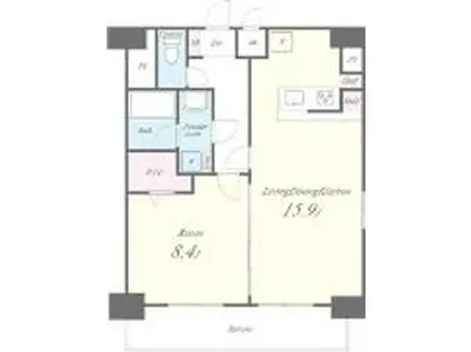 MAGES世田谷マージュ世田谷(1LDK/13階)の間取り写真