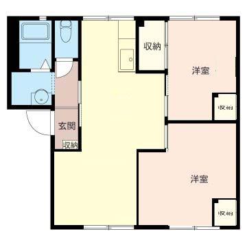 クレセントハイツ・フタミ(2LDK/1階)の間取り写真