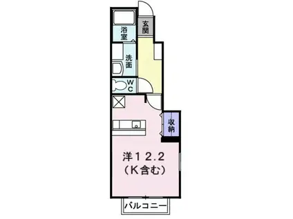 フロール(ワンルーム/1階)の間取り写真