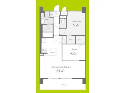 フェンテイーストII(1SLDK/10階)の間取り写真