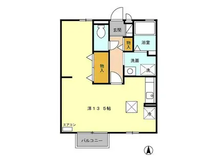 ブラッサム上西(ワンルーム/1階)の間取り写真