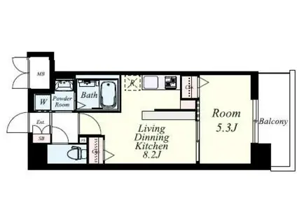 パルク クレール博多(1LDK/5階)の間取り写真