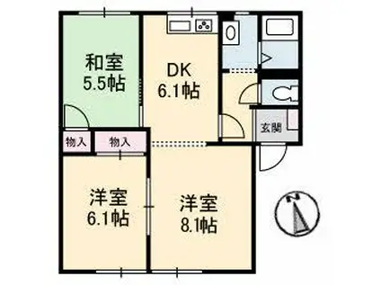 パストラル91(3DK/2階)の間取り写真