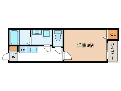 キャッスルコート須磨海浜公園(ワンルーム/3階)の間取り写真