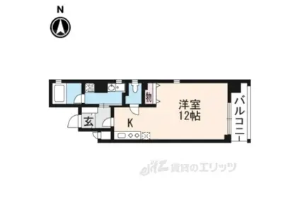 ランブラス衣棚御池(1K/4階)の間取り写真