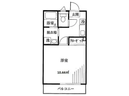 アンプルールフェール白亜(1K/2階)の間取り写真