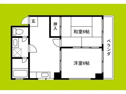 マンション大谷(2DK/2階)の間取り写真