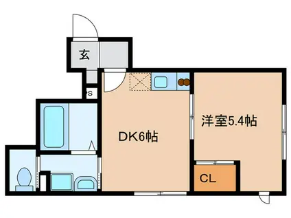 サウスONE(1DK/1階)の間取り写真