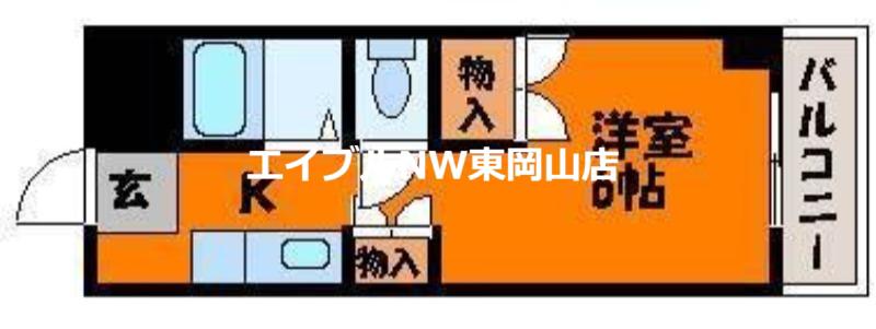 グランディール門田屋敷(1K/2階)の間取り写真