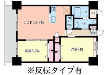 ピノ沖台(2LDK/2階)の間取り写真