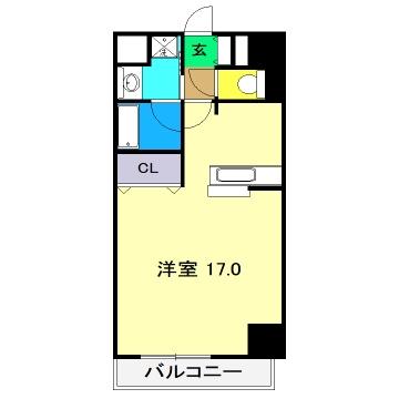 とさでん交通桟橋線 梅の辻駅 徒歩3分 7階建 築6年(ワンルーム/7階)の間取り写真