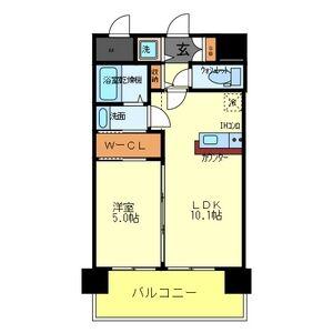 オルゴグラート森ノ宮東館(1LDK/13階)の間取り写真