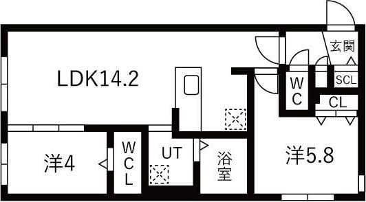 LAND TOYOHIRA(2LDK/2階)の間取り写真