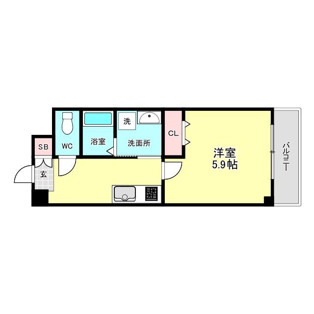 FAPART吉野(1K/2階)の間取り写真