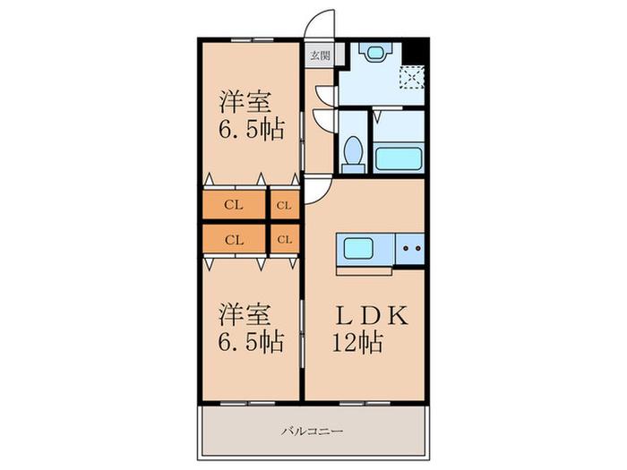 ユーミー雅び(2LDK/1階)の間取り写真
