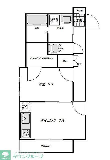 ジュヌパントルイコー(1DK/2階)の間取り写真