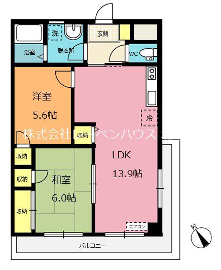 フローテラス(2LDK/3階)の間取り写真