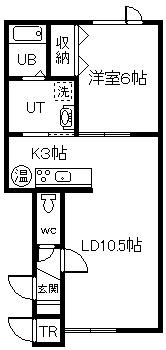 ピアチェーレ(1LDK/2階)の間取り写真