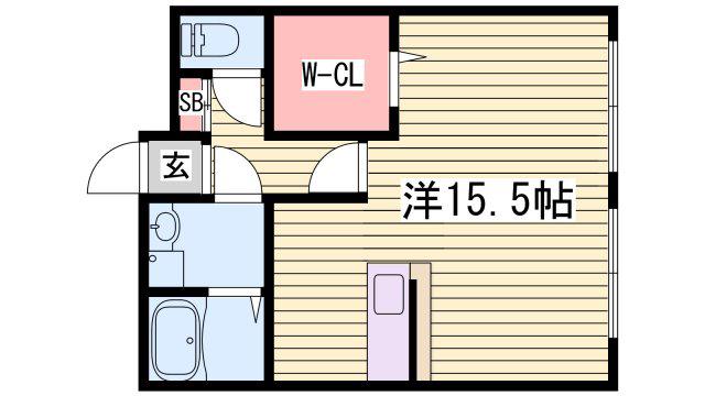 デスパシオ(ワンルーム/2階)の間取り写真